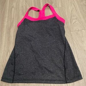 GAP Charcoal Tank Top with Hot Pink Trim